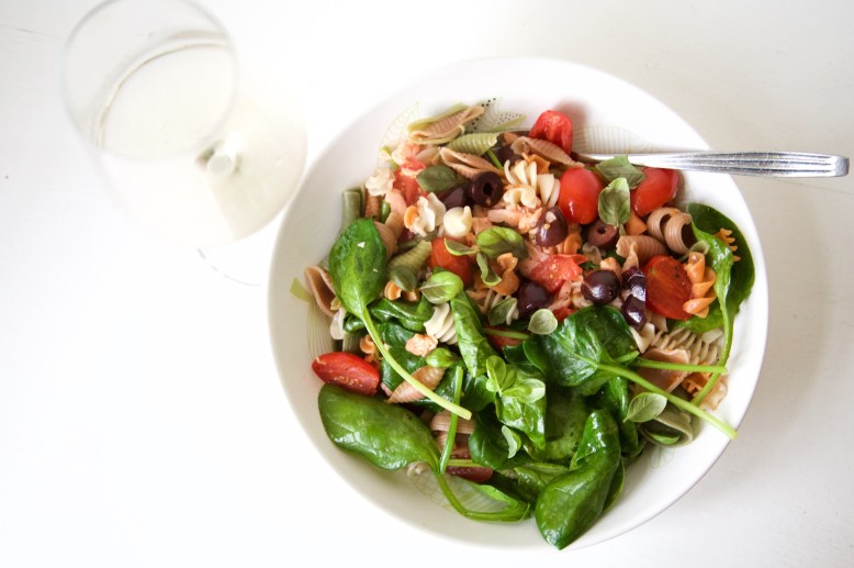 zalm spinazie speltpasta