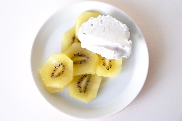 Kokos slagroom met kiwi